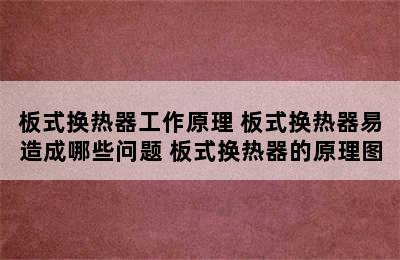 板式换热器工作原理 板式换热器易造成哪些问题 板式换热器的原理图